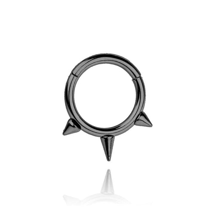 Premium Surgical Steel Triple Mini Spike Hinged Segment Ring 16g