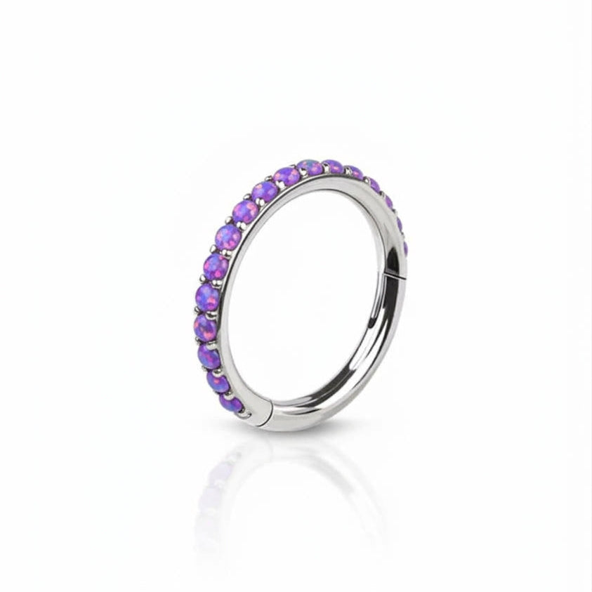 Premium Opal Edge Hinged Segment Ring 16g