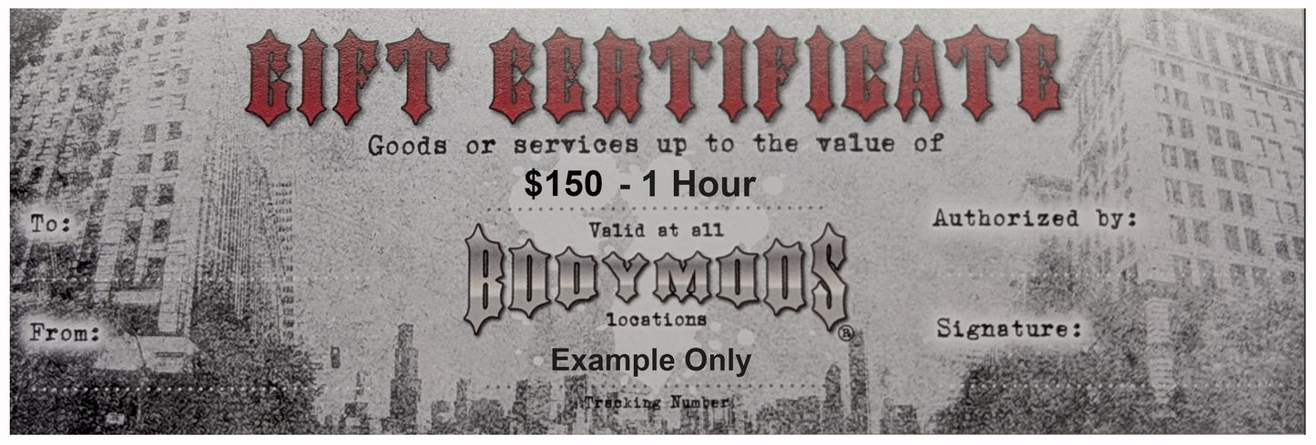 Tattoo Gift Certificate