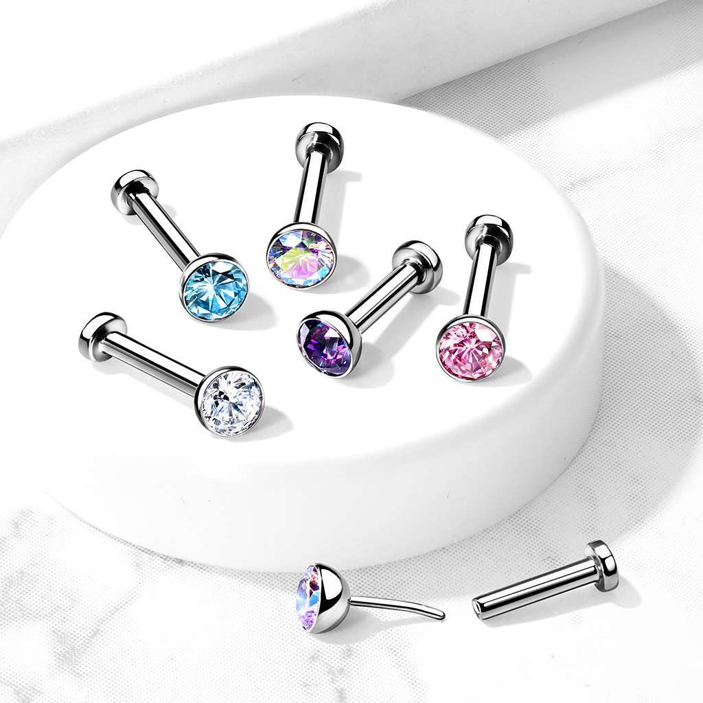 Threadless - 18g or 16g - 6mm, 8, 10mm length - 2mm, 2.5mm, 3mm bead