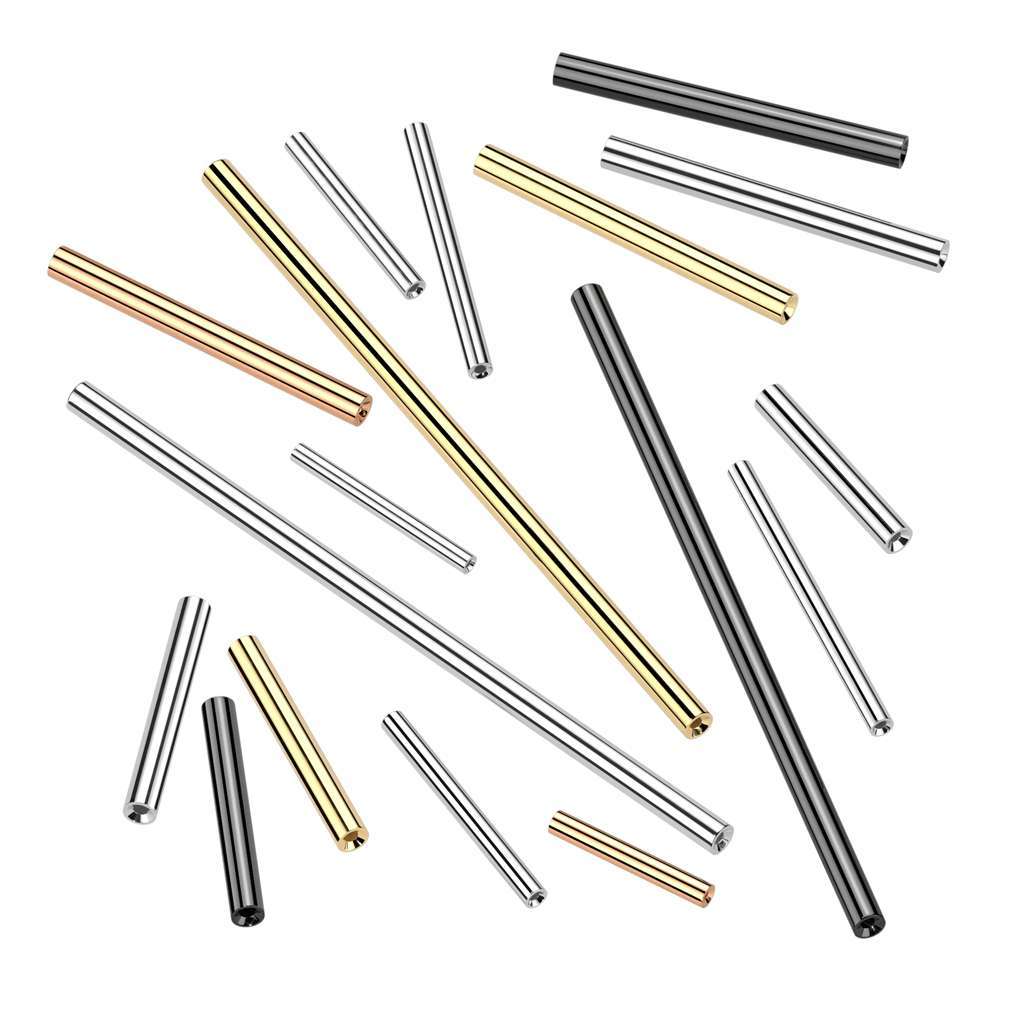 Threadless Straight Post $10 - 14g - Gold, RG, Black - 12mm, 14mm, 16mm, 38mm