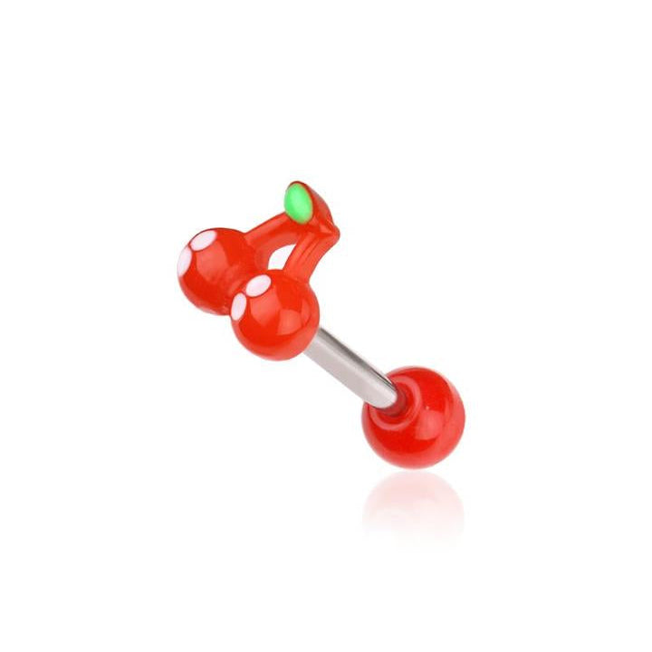Cherry Tongue Barbell 14g