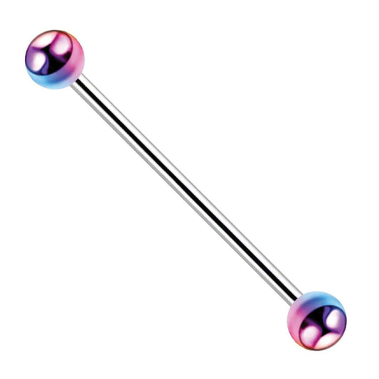 Untitled-3Surgical Steel + Titanium Industrial Barbell - Rainbow