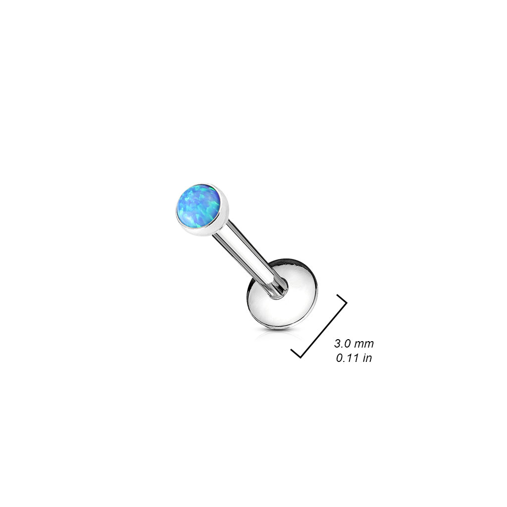 PREMIUM Surgical Steel + Opal Flat Back 16g