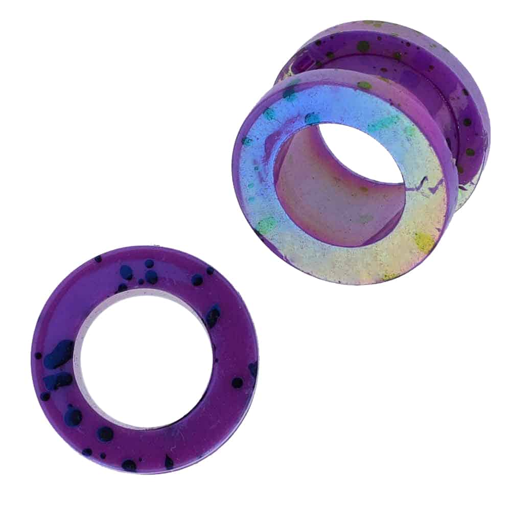acrylic-screw-on-tunnel-machine-head-paint-colorful-metallic-splatter-candy-purple