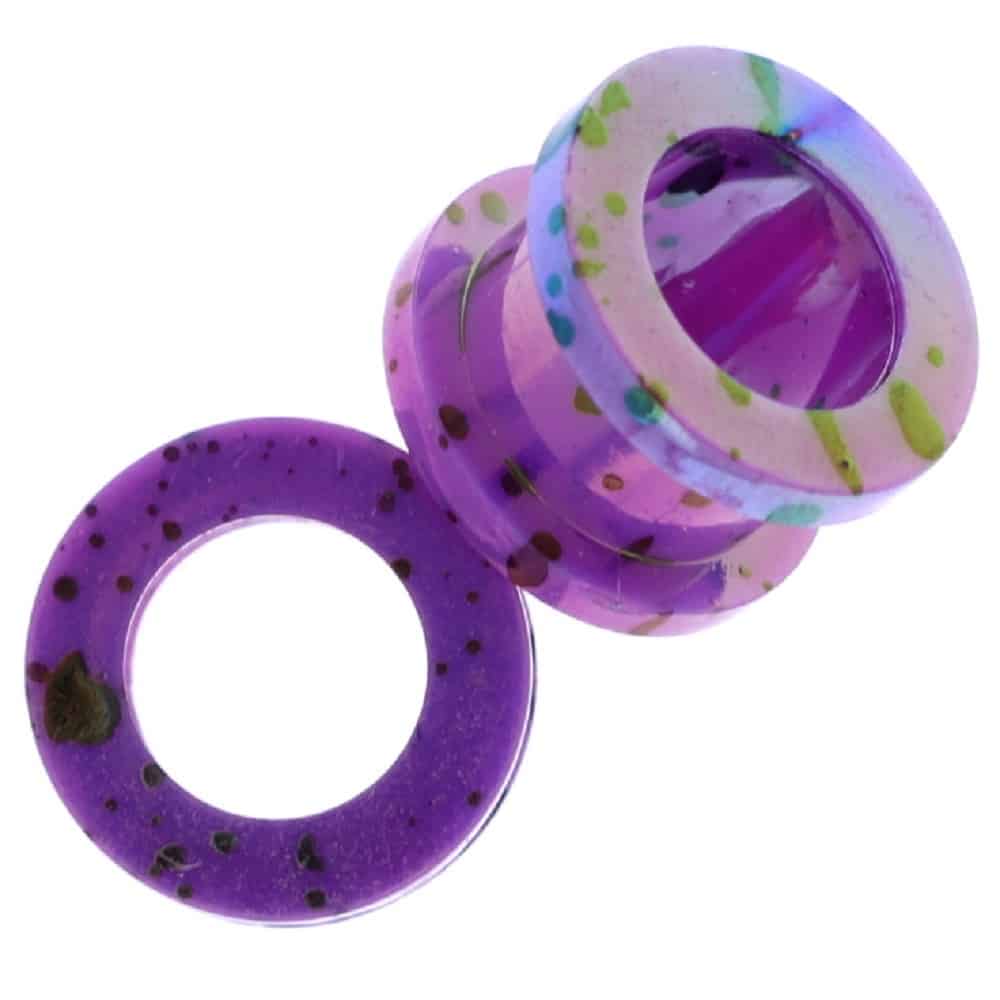 acrylic-screw-on-tunnel-machine-head-paint-colorful-metallic-splatter-candy-purple