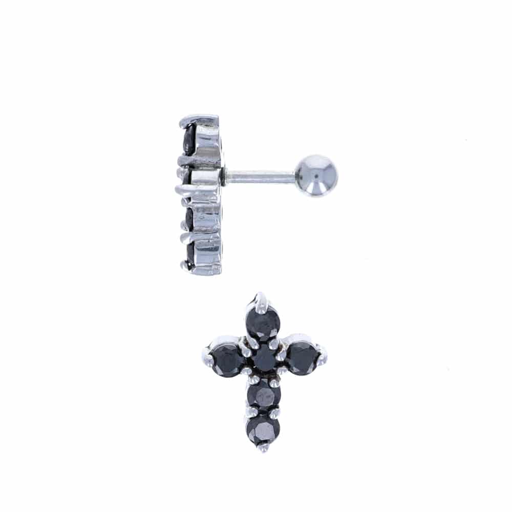 surgical-steel-stud-earring-helix-cartilage-tragus-lobe-ear-jewelled-crosses-black