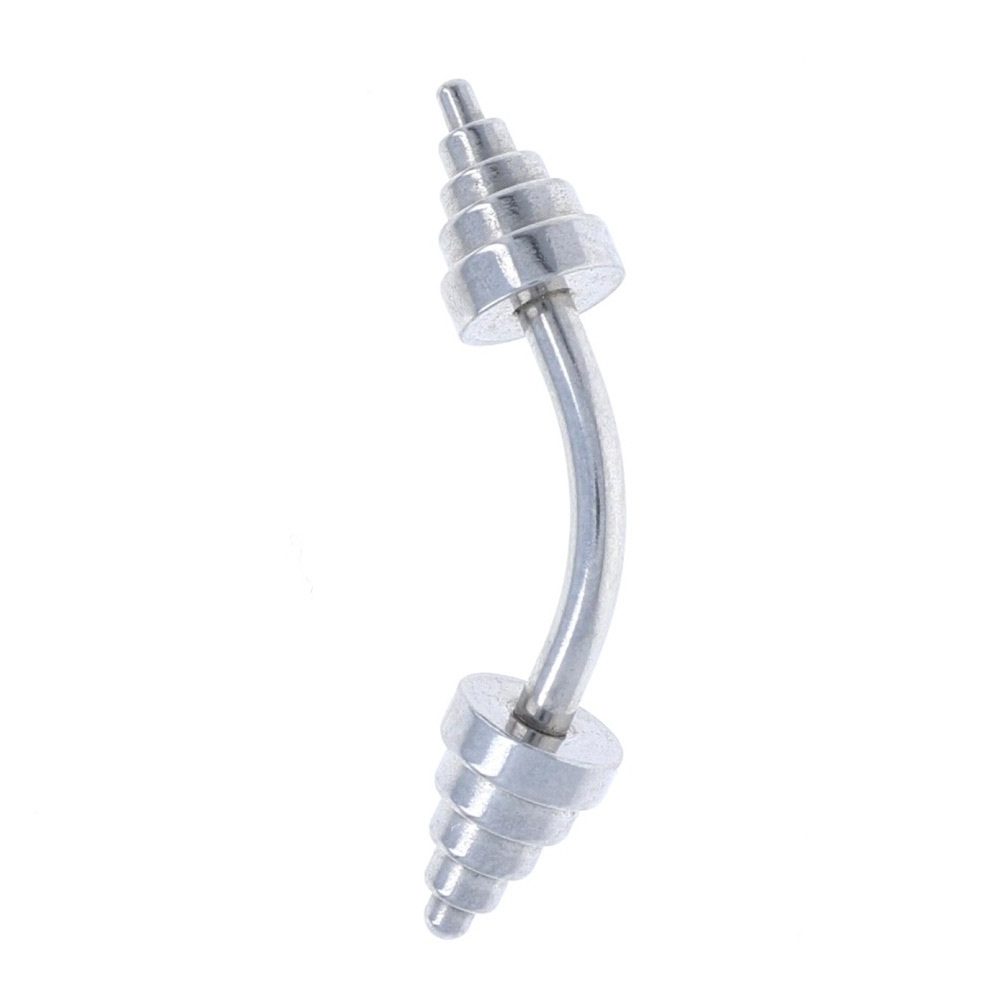 cvbb-curved-barbell-14g-surgical-steel-lip-helix-daith-eyebrow-vertical-vch-navel-nipple-five-tired-spike