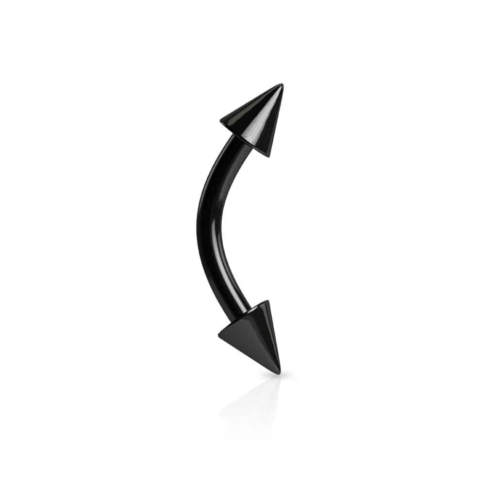 cvbb-curved-barbell-16g-14g-anodized-titanium-spike-lip-helix-daith-tragus-rook-eyebrow-vertical-vch-navel-nipple-spiked-black