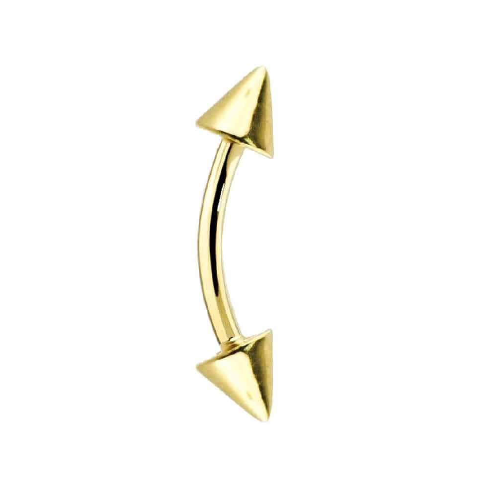 cvbb-curved-barbell-16g-14g-anodized-titanium-spike-lip-helix-daith-tragus-rook-eyebrow-vertical-vch-navel-nipple-spiked-gold