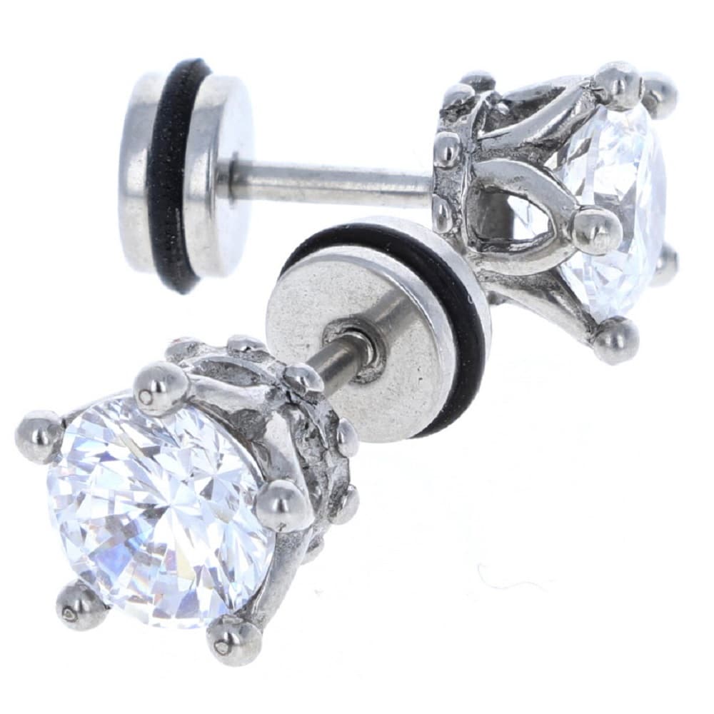 fakers-cheaters-earrings-mens-womens-stud-surgical-steel-claw-set-jester-joker-crown