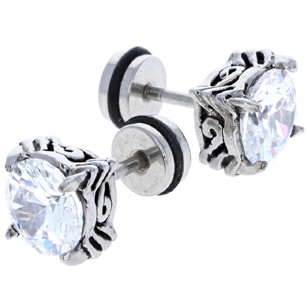 fakers-cheaters-earrings-mens-womens-stud-surgical-steel-claw-set-medieval-style