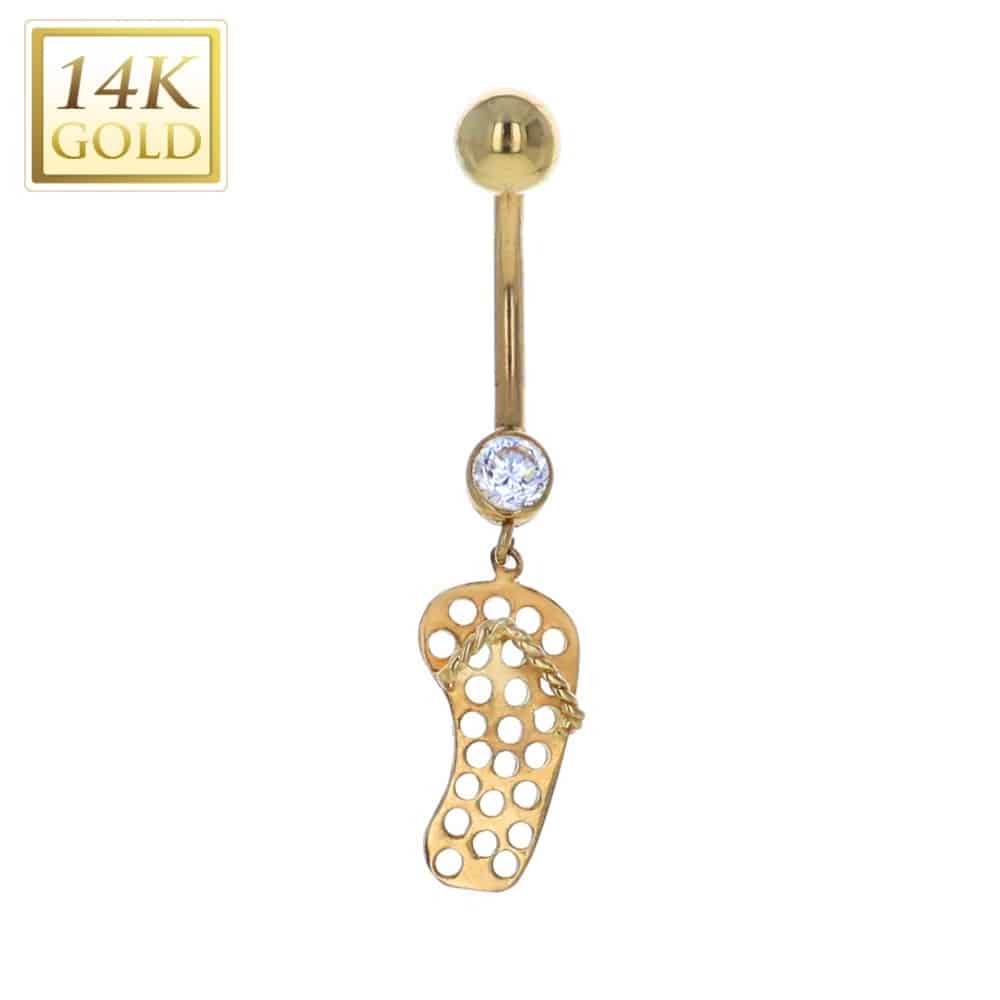 14-karat-gold-navel-belly-curved-barbell-dangle-tassel-flip-flop-sandle