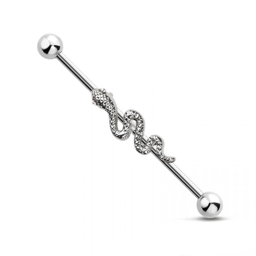 Slithering Snake Industrial Barbell 14g