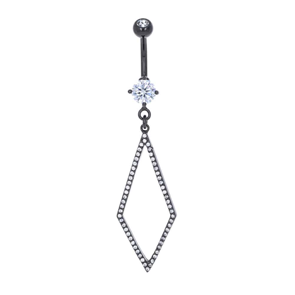 navel-belly-curved-barbell-dangle-tassel-surgical-steel-ion-plated-rose-gold-blackline-diamond-outline-jewelled-blk