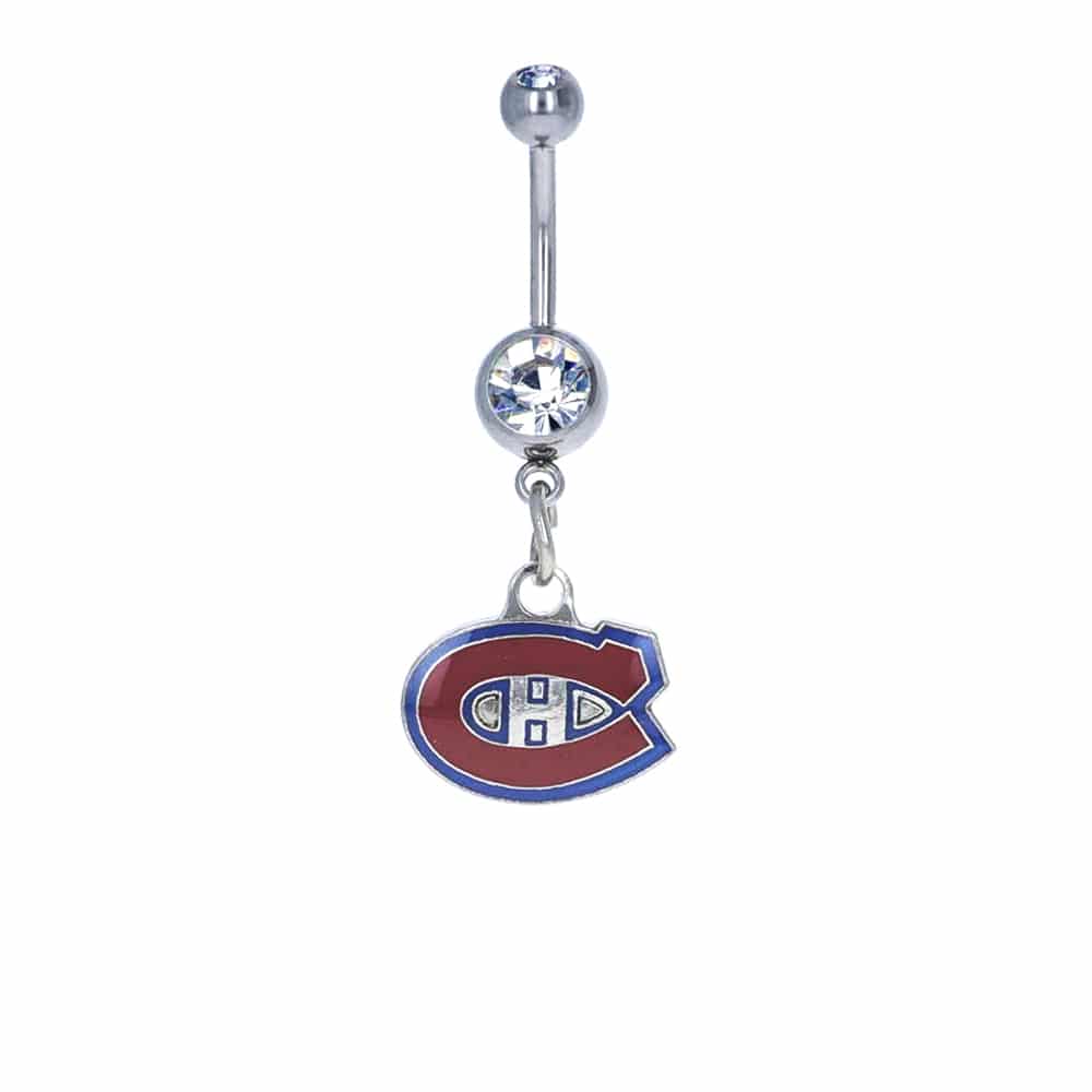 navel-belly-stud-curved-barbell-dangle-tassel-surgical-nhl-montreal-canadians