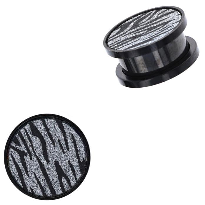 plugs-blackline-titanium-crushed-glitter-zebra-print-machine-head-screw-on-plug
