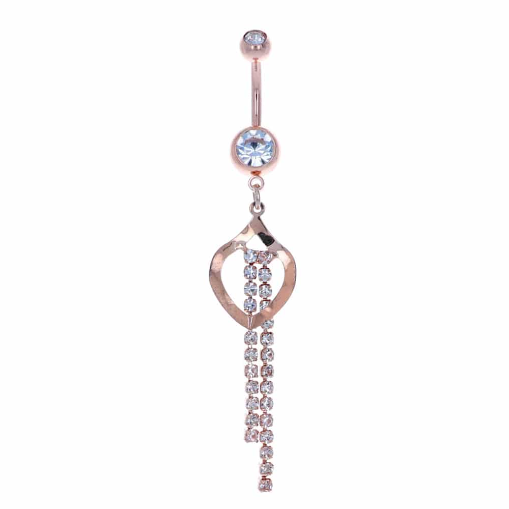 navel-belly-stud-curved-barbell-dangle-tassel-surgical-steel-ion-plated-rose-gold-tucked-jewelled-chains
