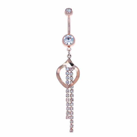 navel-belly-stud-curved-barbell-dangle-tassel-surgical-steel-ion-plated-rose-gold-tucked-jewelled-chains