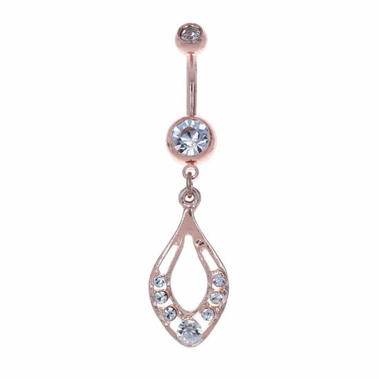 navel-belly-stud-curved-barbell-dangle-tassel-surgical-steel-ion-plated-rose-gold-bottom-jewelled-keyhole-jewelry