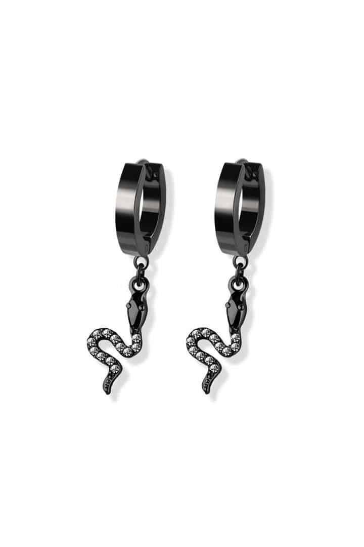 snake earring black