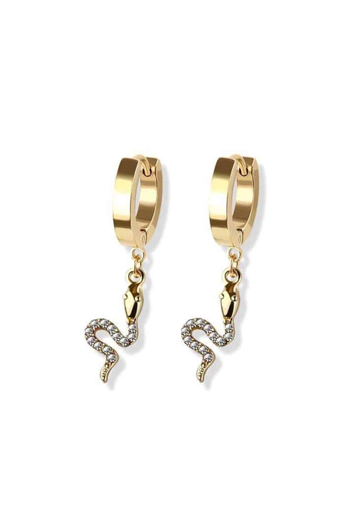 snake earring gold