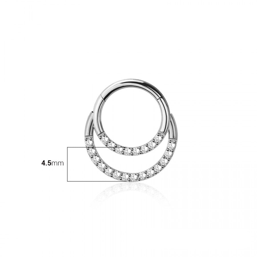 Premium Crystal Stack Segment Ring 16g