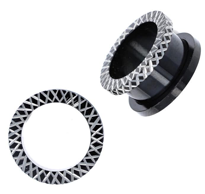 tunnels-blackline-titanium-laser-etched-crisscross-print
