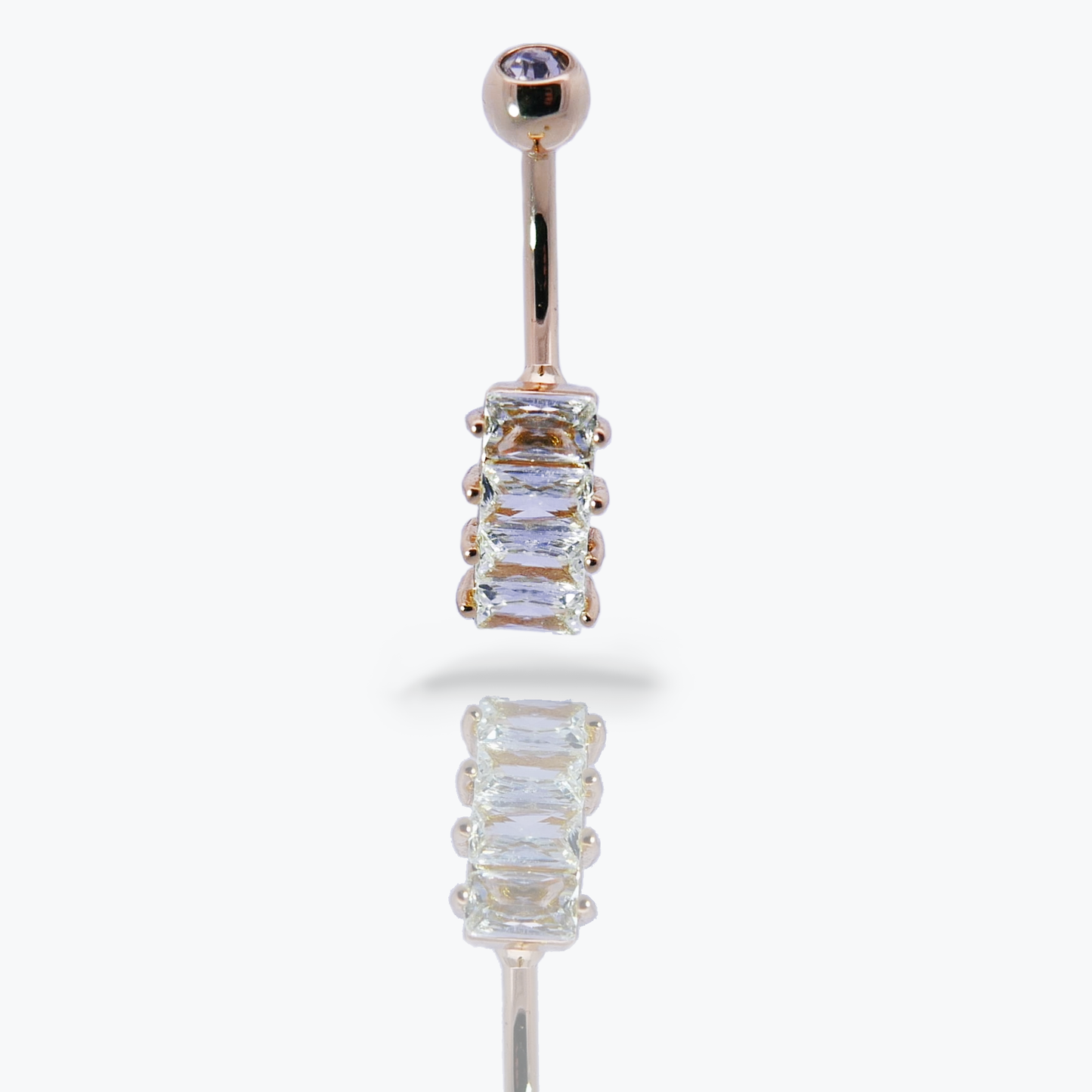 Square Glam  Belly Button Ring 14g - Gold