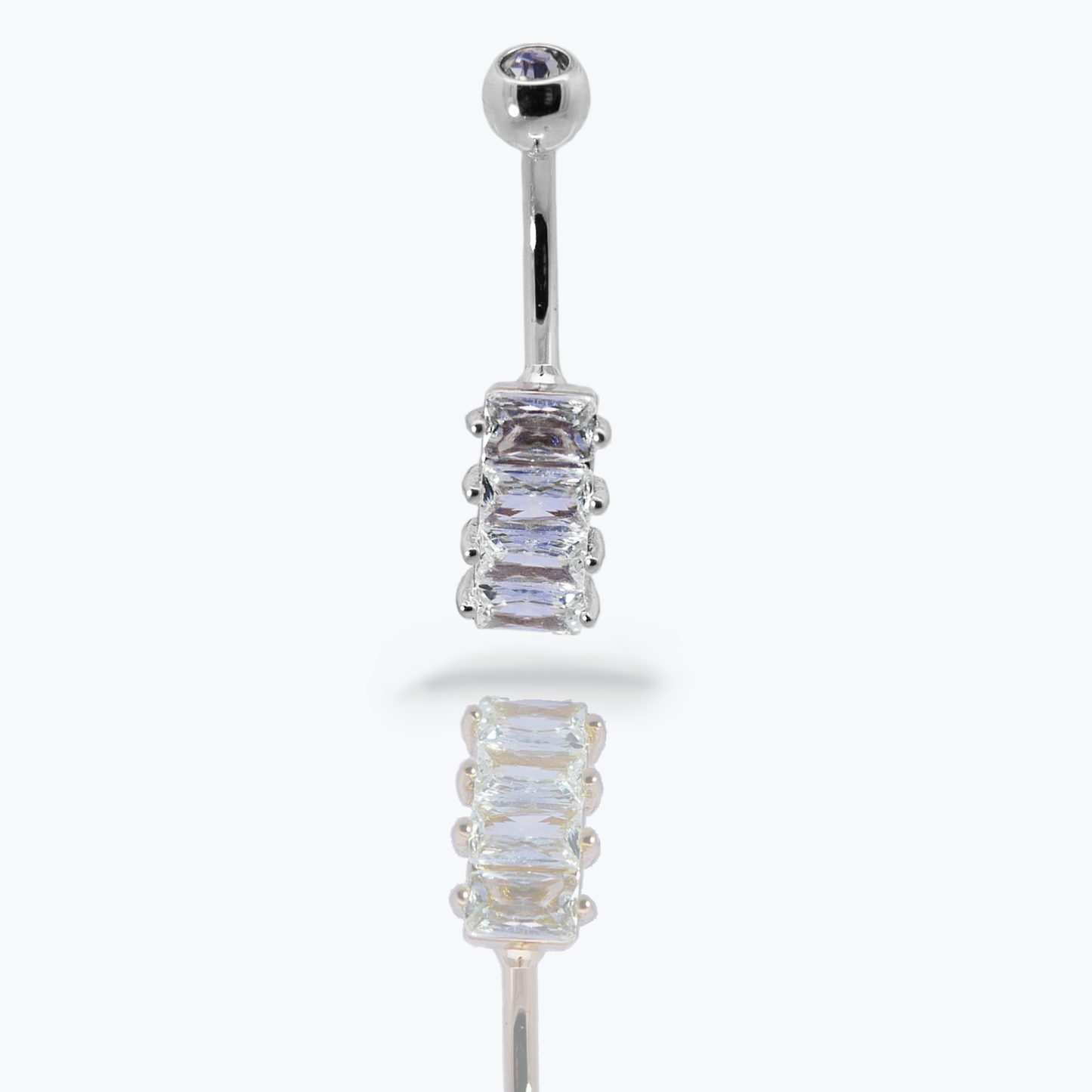 Square Glam  Belly Button Ring 14g- Surgical Steel