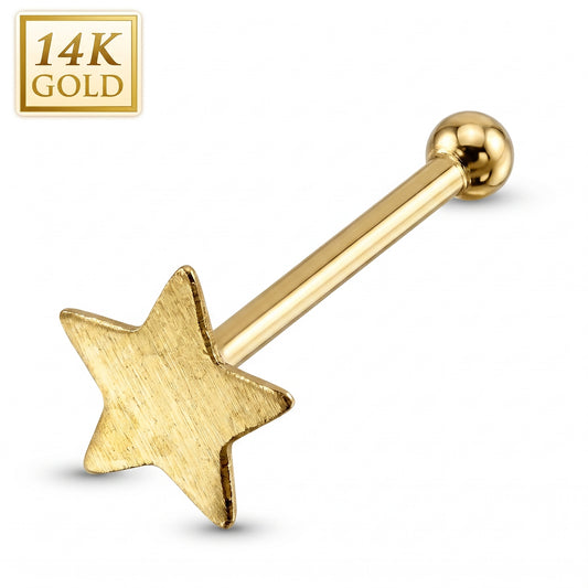 14K Gold Star Nose Bone 20g