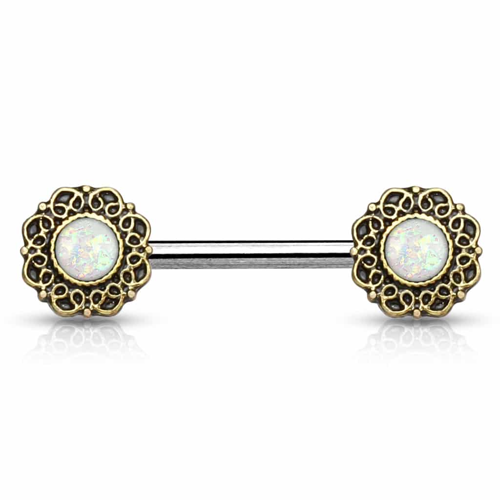 14mm white opal