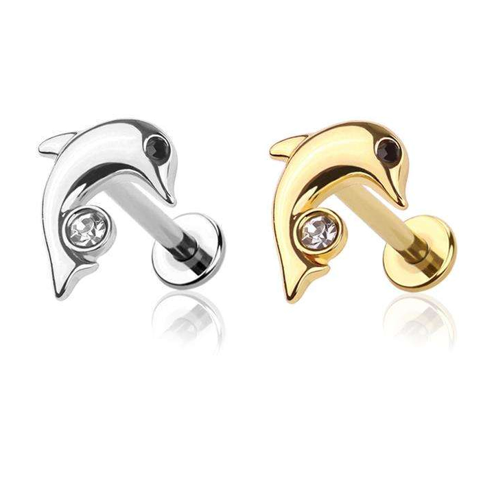 Bezel-Set Crystal + Dolphin Flat Back 16g