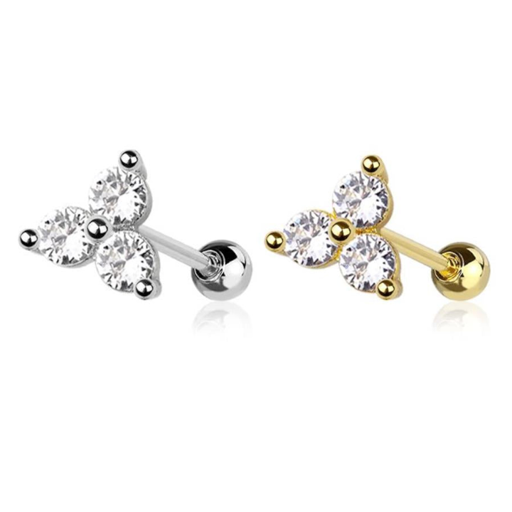 Triple Claw-Set Crystal Ball Back 16g