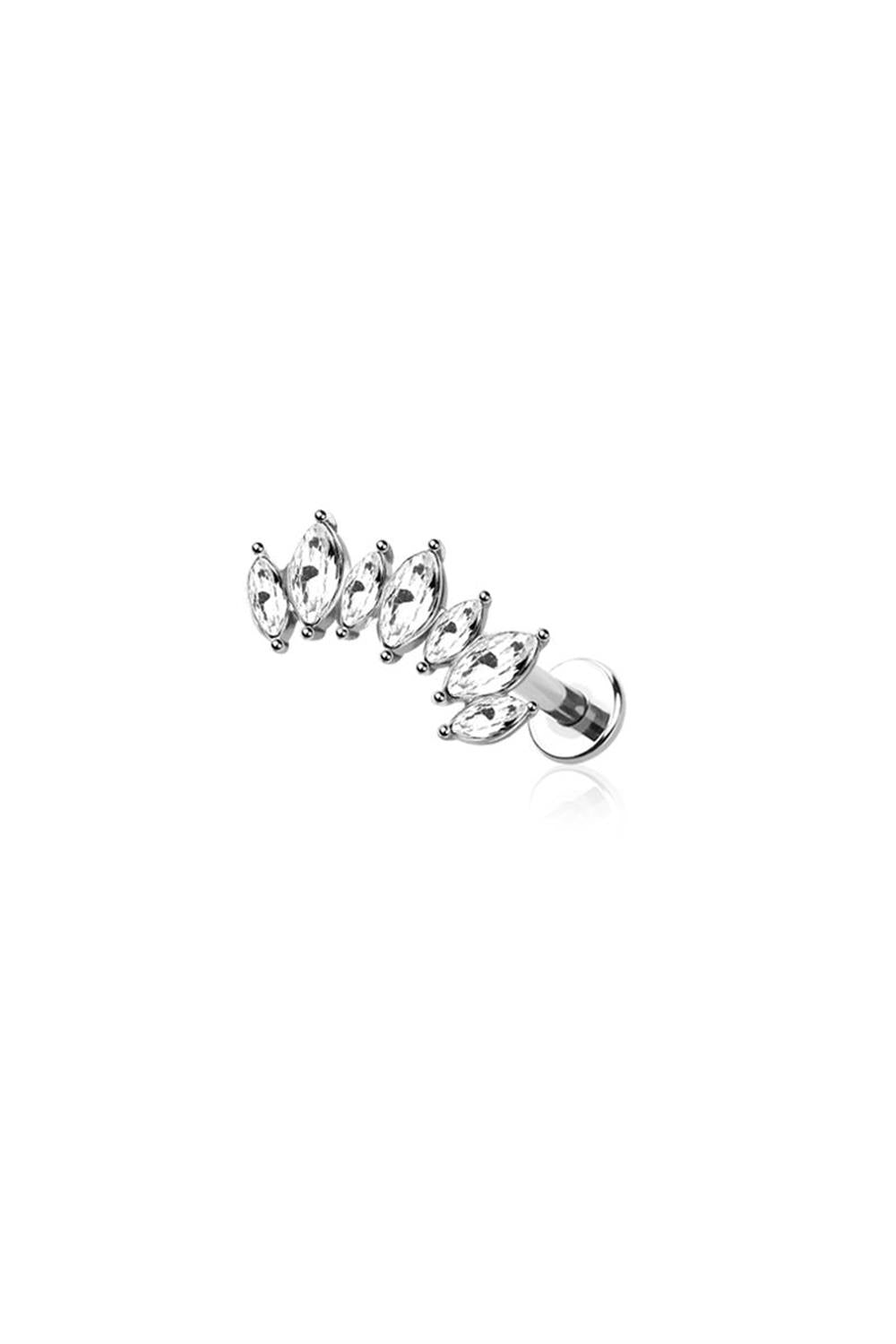PREMIUM Alternating Crystal Marquise Flat Back 16g