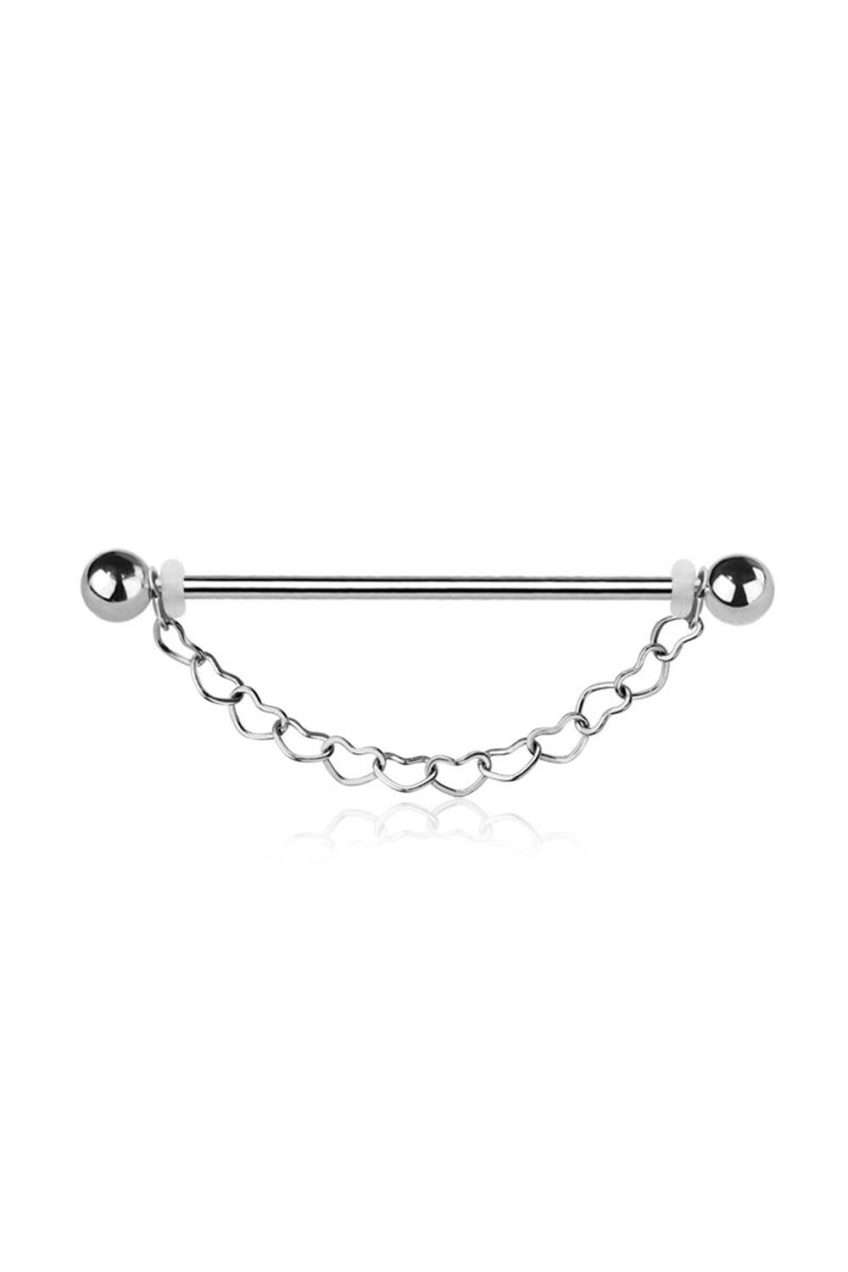 Heart Chain Industrial Barbell - Surgical Steel