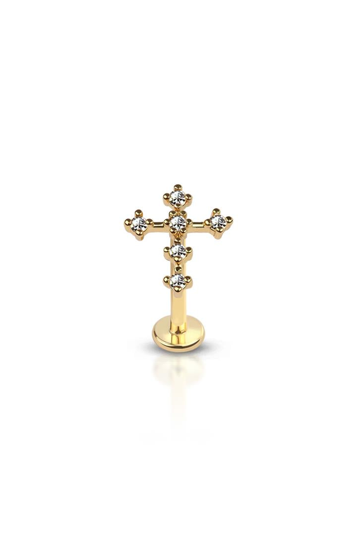 PREMIUM Crystal Cross Flat Back 16g