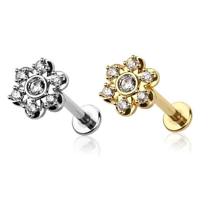 6 Petal Claw-Set Crystal Flower Flat Back 16g