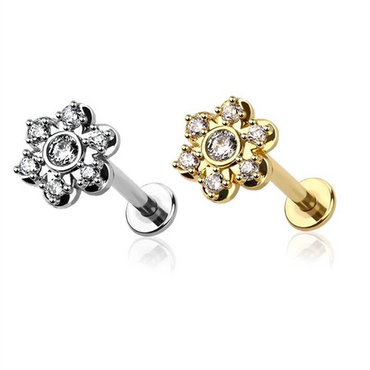 6 Petal Claw-Set Crystal Flower Flat Back 16g
