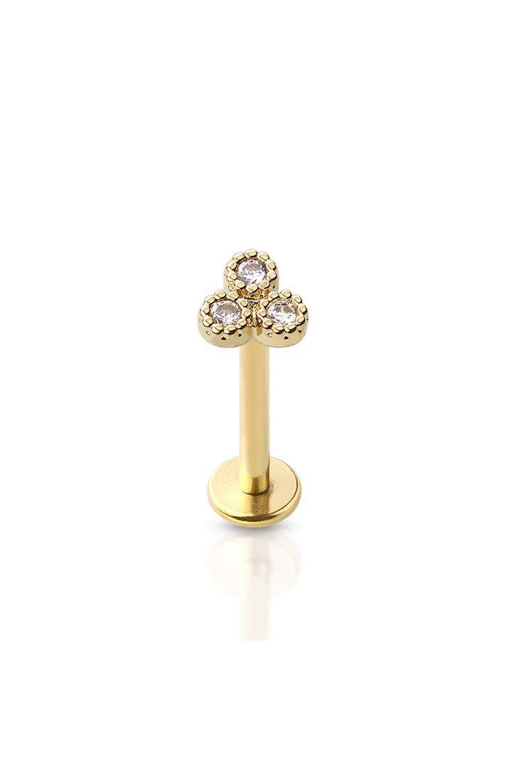 PREMIUM Crystal Triad Labret 16G