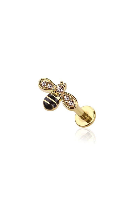 PREMIUM Channel-Set Crystal Bee Flat Back 16g