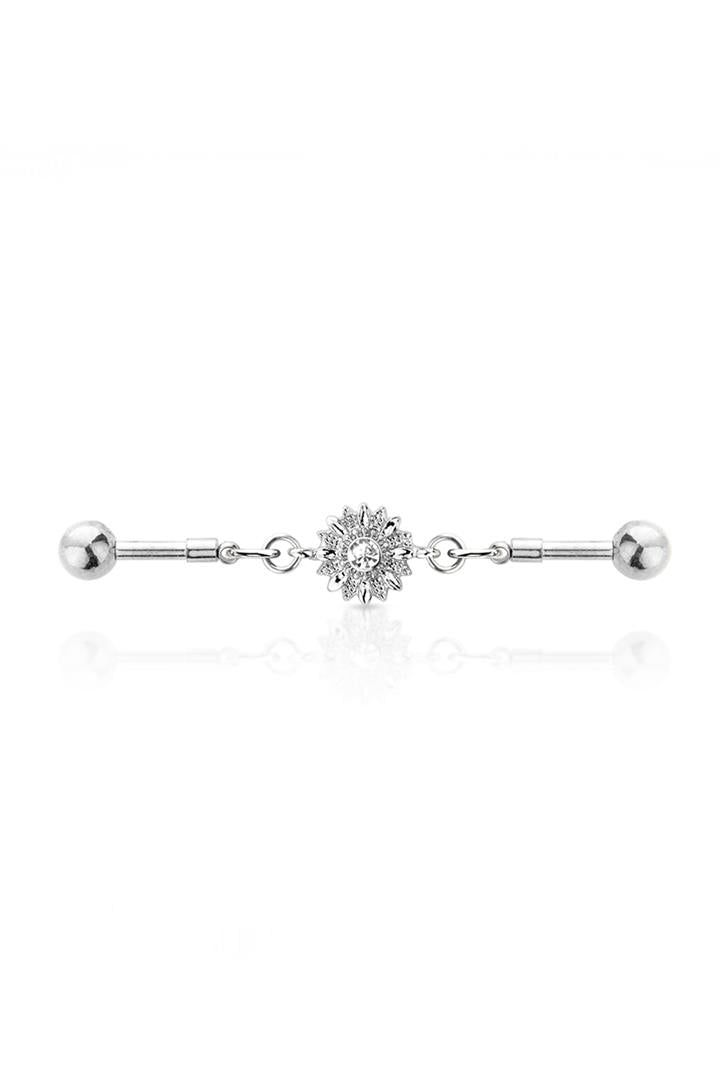 PREMIUM Blooming Flower Chain Industrial Barbell 14g