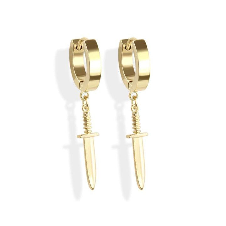 Gothic Dagger Dangle Cuff Earrings