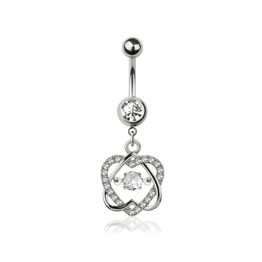 Nested Hearts Navel Dangle 14g