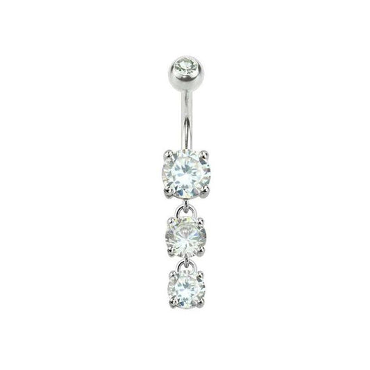 Three-circle Claw-Set Navel Dangle 14g