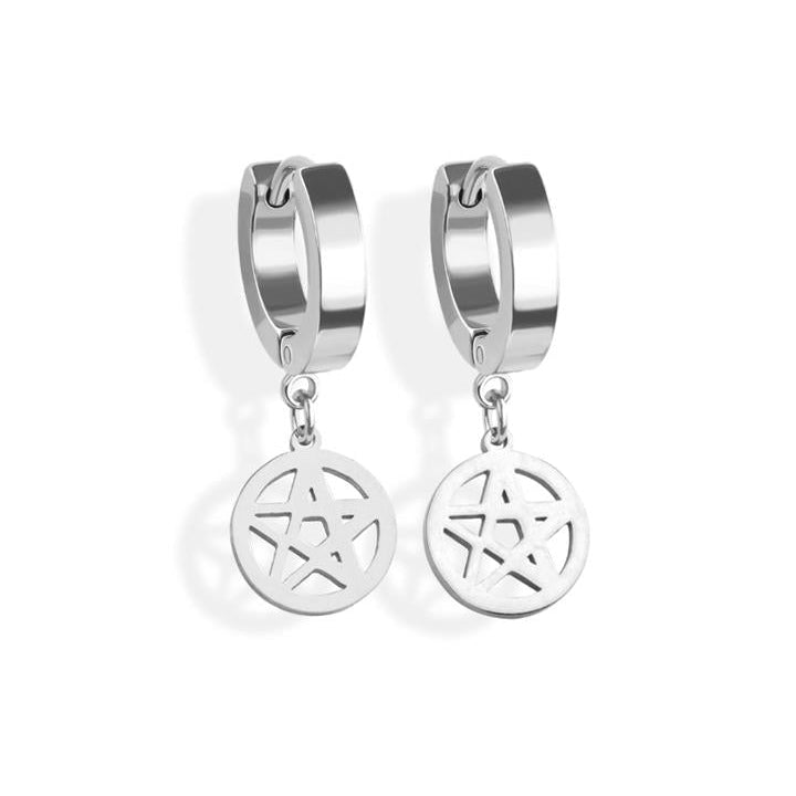 Pentacle Dangle Cuff Earrings