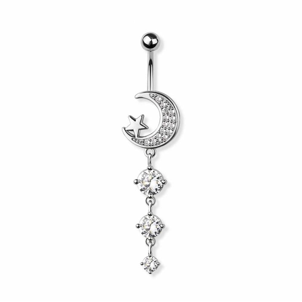 Moonlit Cascade Crystal Navel Dangle 14g