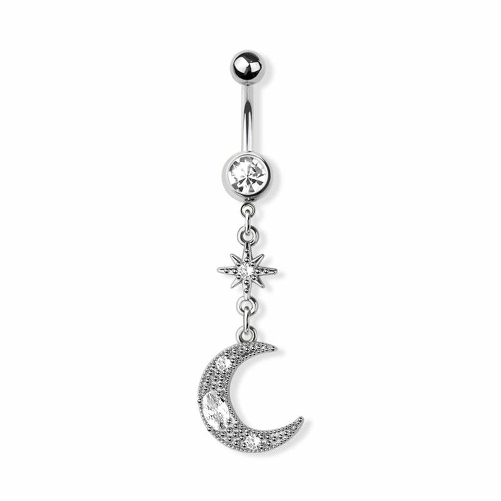 Twinkle of the Moon Crystal Navel Dangle 14g