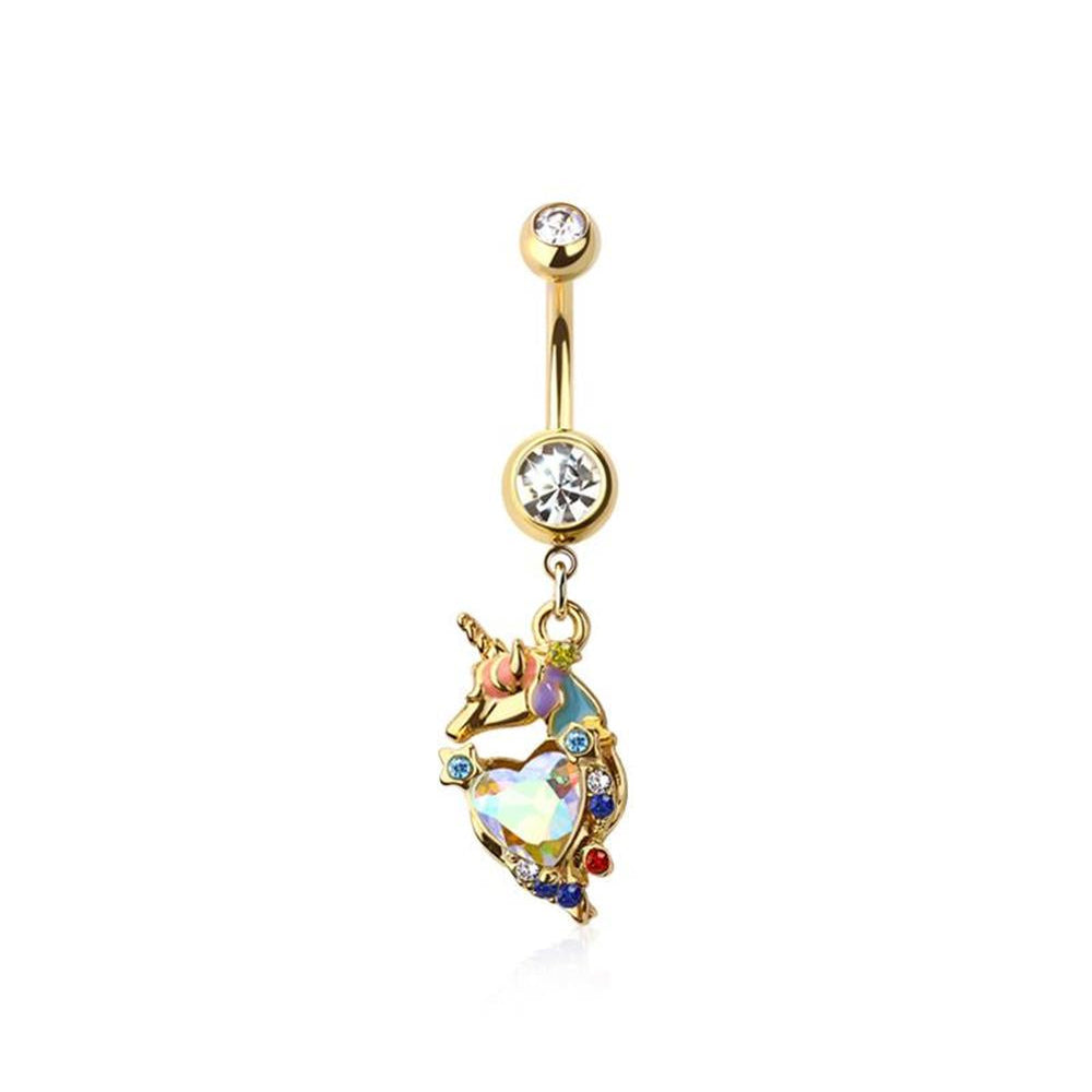 Starlight Unicorn Crystal Navel Dangle 14g