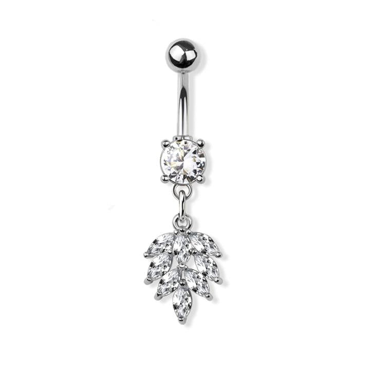 Sparkle Teardrop Crystal Navel Dangle 14g